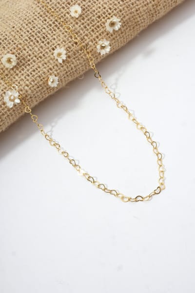 Colar Chocker Corações Encadeados 4mm