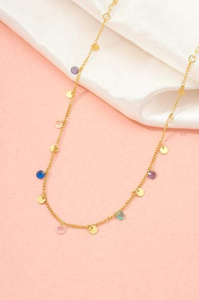Colar Chapinhas & Zircônias Multicolor