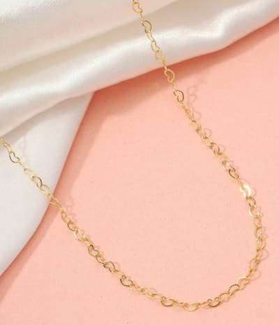 Colar Chocker Corações Encadeados 3mm