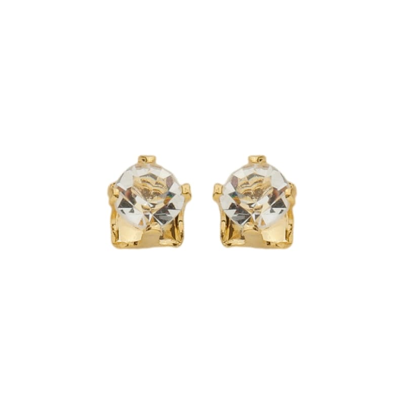 Brinco Solitária Zircônia Vermelha Rubis banhada a ouro 18k — TK Semijoias