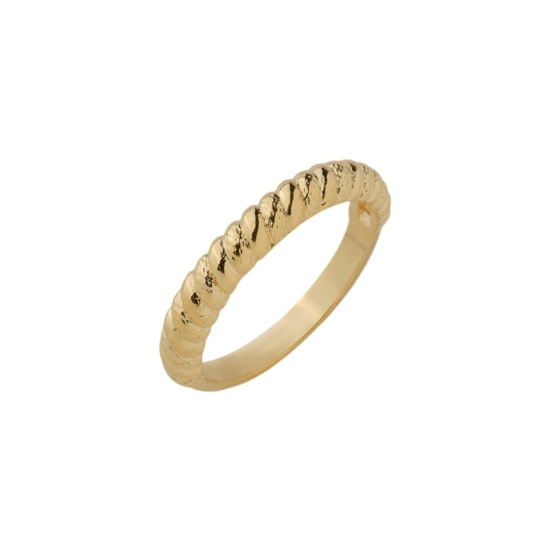 Anel Croissant Torcido Volumoso Dourado banhada a ouro 18k — TK Semijoias