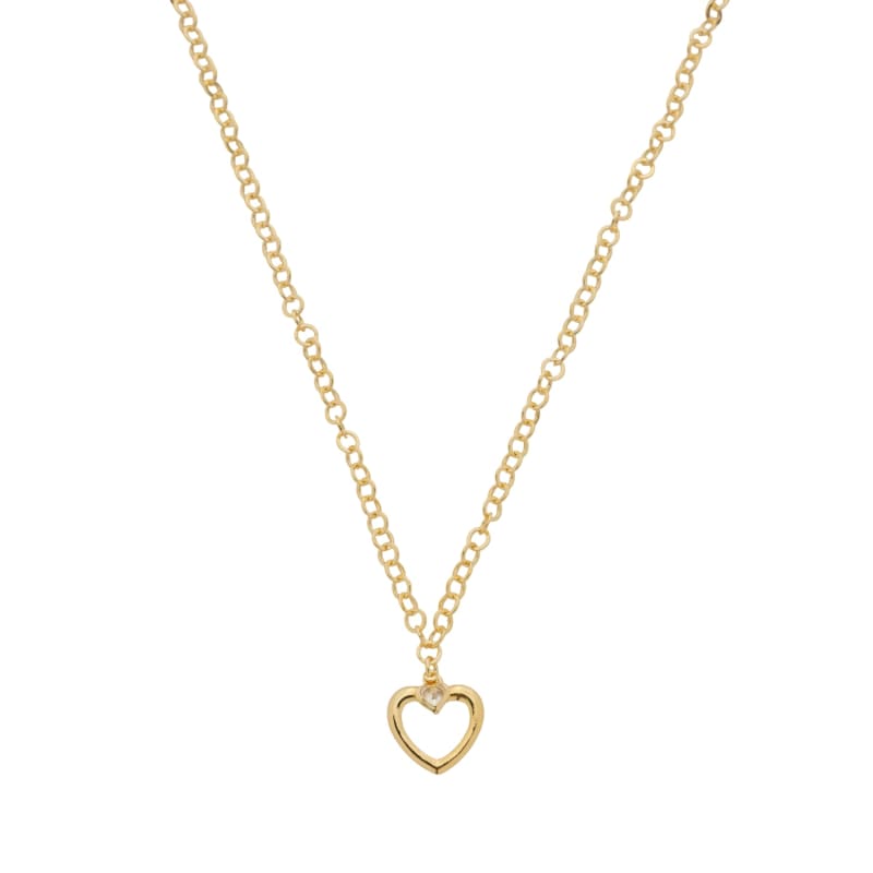 Colar Choker Coração Aberto Delicado banhada a ouro 18k — TK Semijoias
