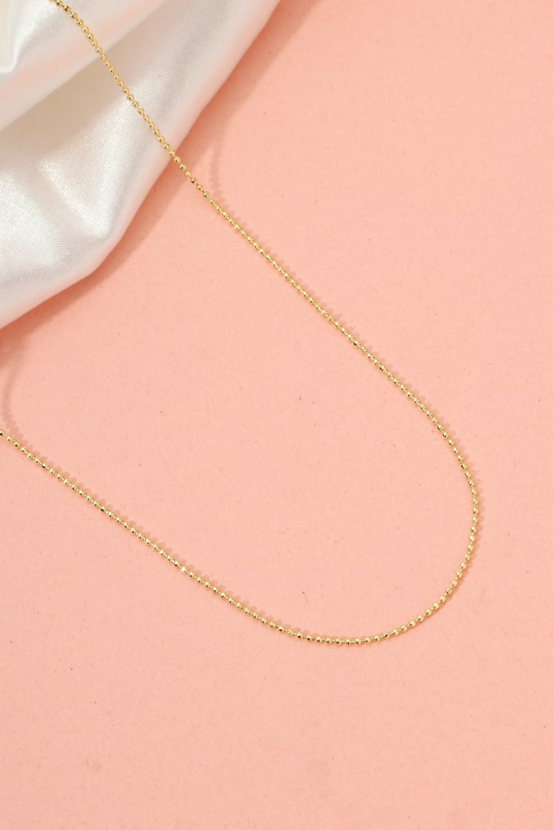 Colar Micro Esferas Douradas 45cm banhada a ouro 18k — TK Semijoias