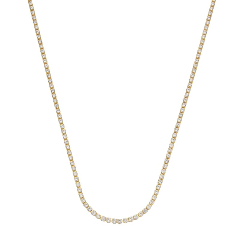 Colar Choker Corda Bolinhas Mini Tennis banhada a ouro 18k — TK Semijoias