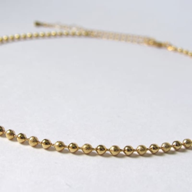 Colar Chocker Bolinhas Lisas & Diamantadas banhada a ouro 18k — TK Semijoias