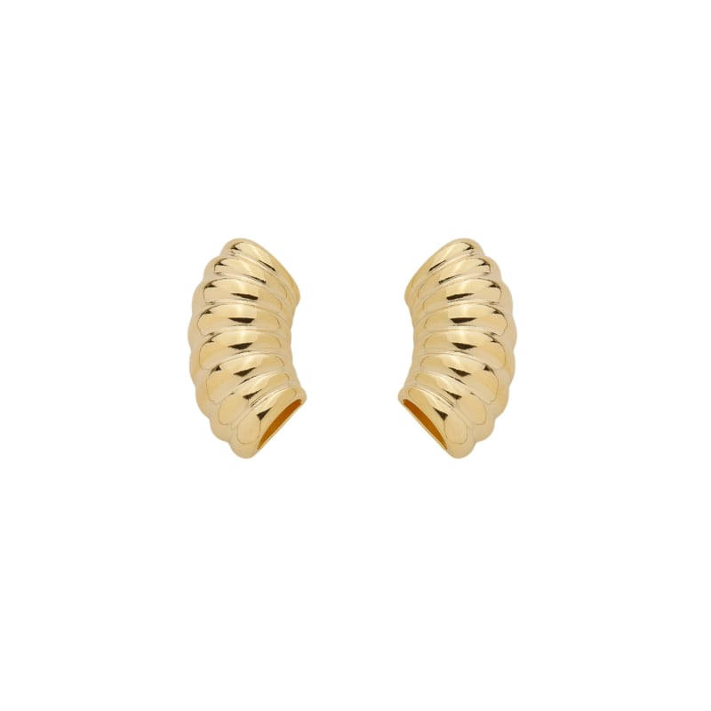 Brinco Argola Chunky Nervurada Dourada banhada a ouro 18k — TK Semijoias