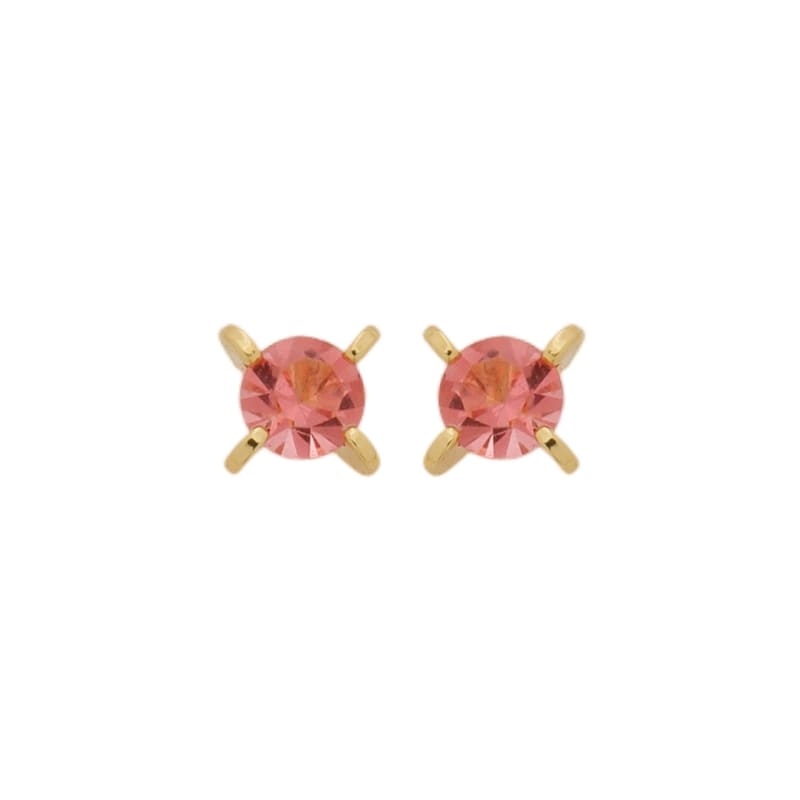 Brinco Solitária Zircônia Azul Turquesa banhada a ouro 18k — TK Semijoias