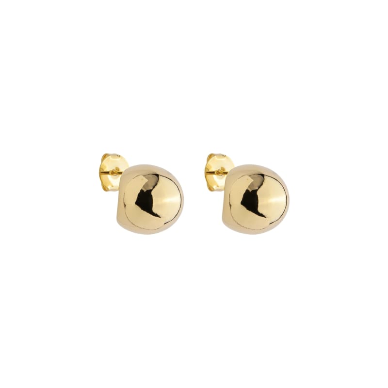 Brinco Argola Dome Volumosa Dourada banhada a ouro 18k — TK Semijoias