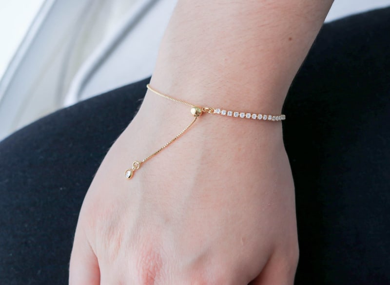 Pulseira Veneziana Ajustável com Zircônia banhada a ouro 18k — TK Semijoias