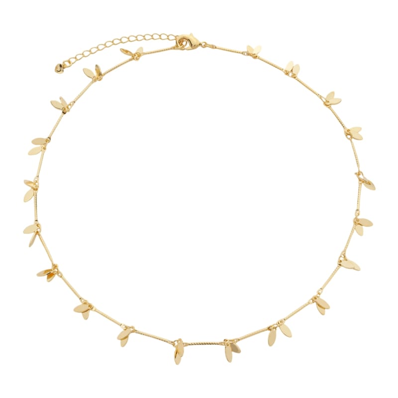 Colar Choker Chuva de Folhas Douradas banhada a ouro 18k — TK Semijoias