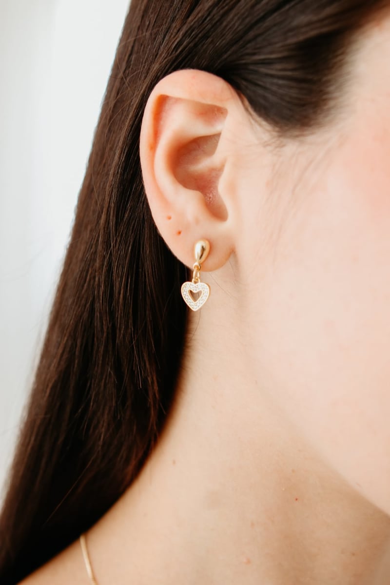 Conjunto Coração Cravejado com Zircônia banhada a ouro 18k — TK Semijoias