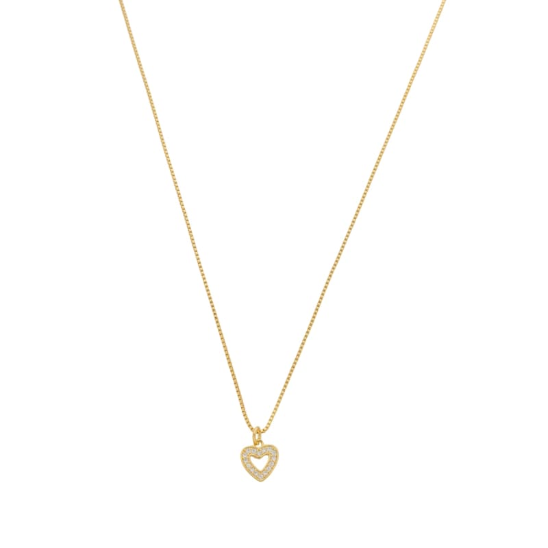 Conjunto Coração Cravejado com Zircônia banhada a ouro 18k — TK Semijoias