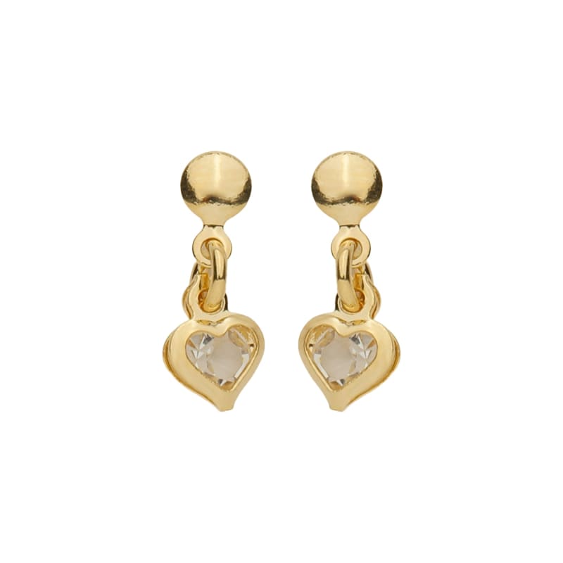 Brinco Pendente Coração Vermelho Esmaltado banhada a ouro 18k — TK Semijoias