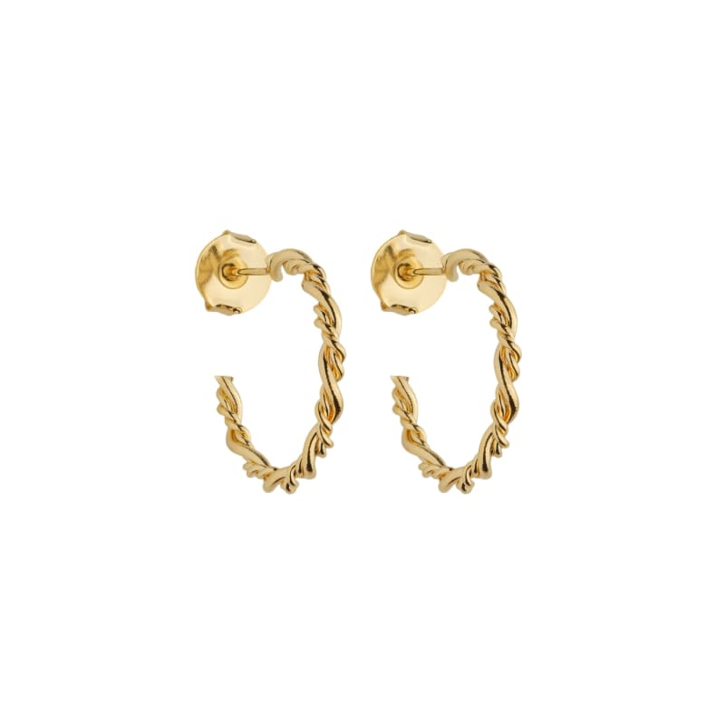 Brinco Argola Corda Trançada Dourada banhada a ouro 18k — TK Semijoias