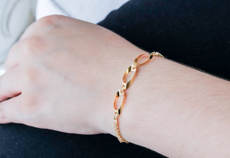 Pulseira Elos Luxe Dourada banhada a ouro 18k — TK Semijoias