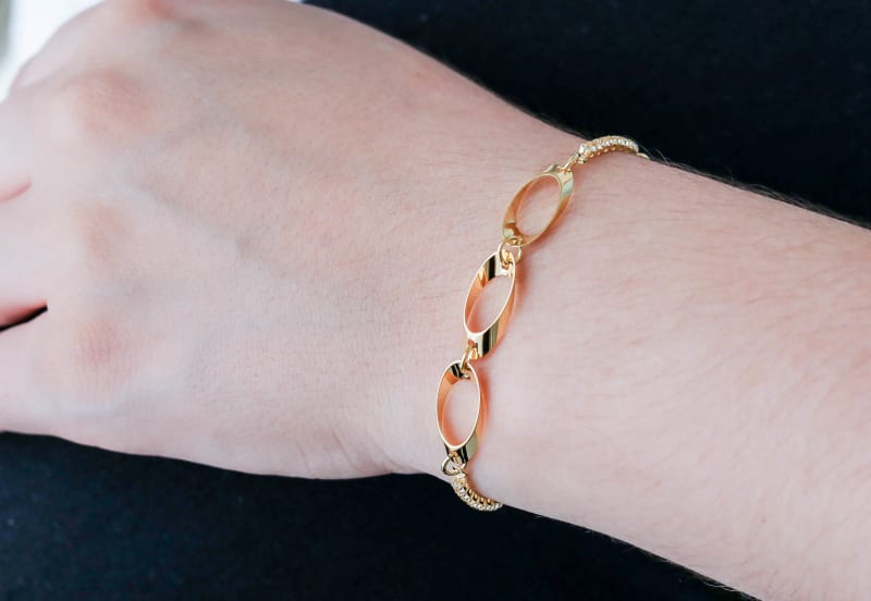 Pulseira Elos Luxe Dourada banhada a ouro 18k — TK Semijoias