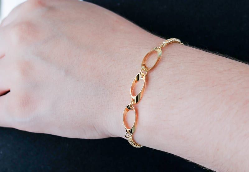 Pulseira Elos Luxe Dourada banhada a ouro 18k — TK Semijoias