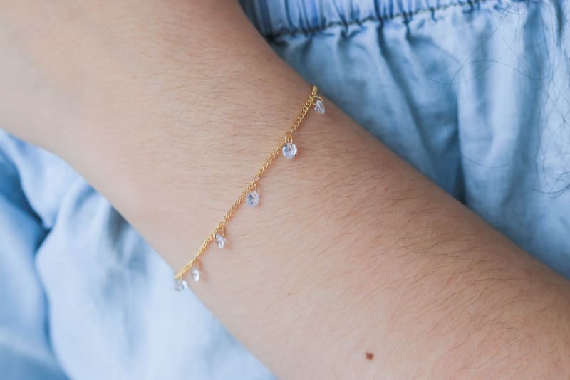 Pulseira Chuva de Zircônias banhada a ouro 18k — TK Semijoias
