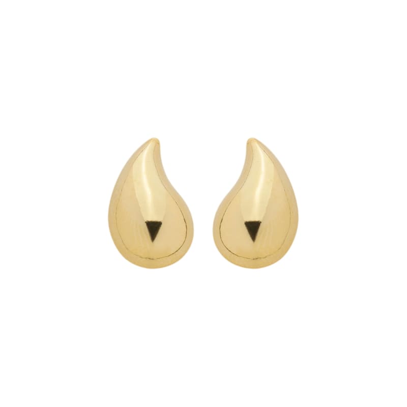 Brinco Gota Pequena Lisa Dourada banhada a ouro 18k — TK Semijoias