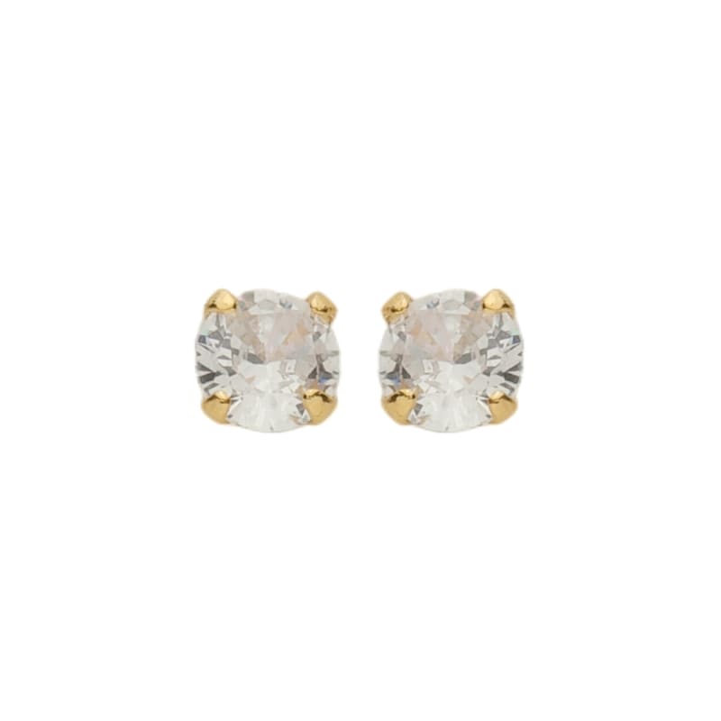 Brinco Trio Solitária Crescente Zircônia banhada a ouro 18k — TK Semijoias