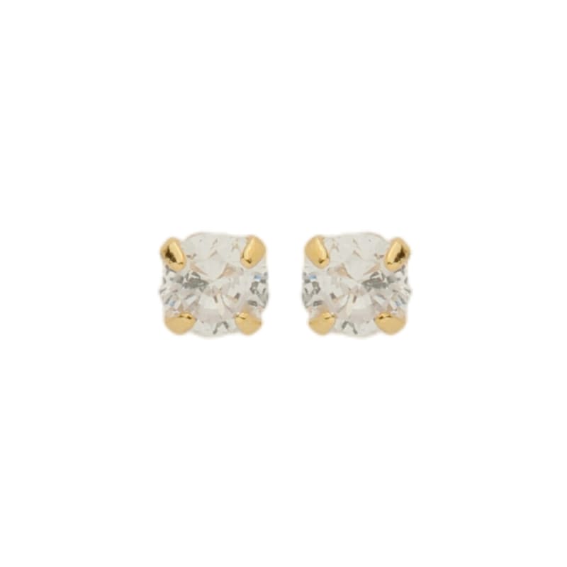 Brinco Trio Solitária Crescente Zircônia banhada a ouro 18k — TK Semijoias
