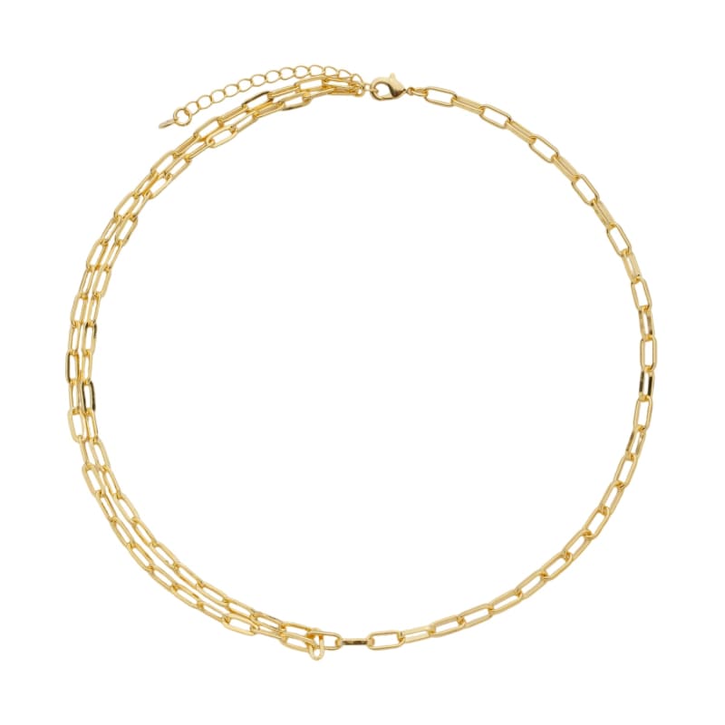 Colar Corrente Elo Paperclip Alongado banhada a ouro 18k — TK Semijoias