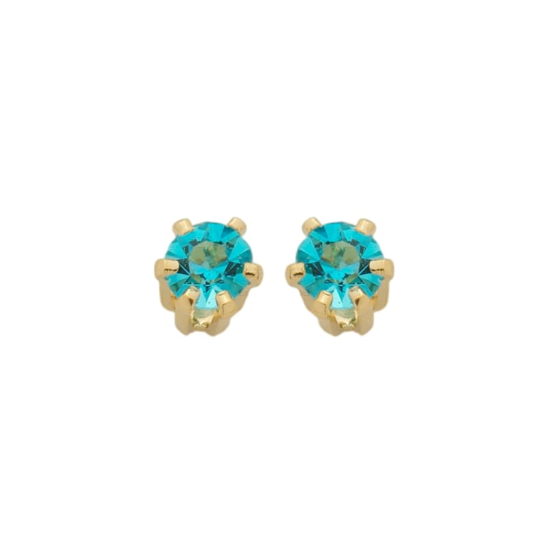 Brinco Solitária Zircônia Verde Peridoto banhada a ouro 18k — TK Semijoias