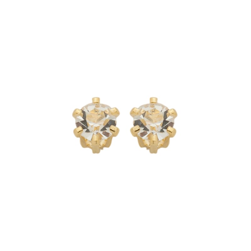 Brinco Solitária Zircônia Verde Peridoto banhada a ouro 18k — TK Semijoias