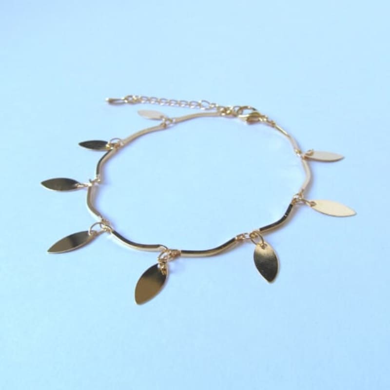 Pulseira Elegance Navetes Douradas banhada a ouro 18k — TK Semijoias