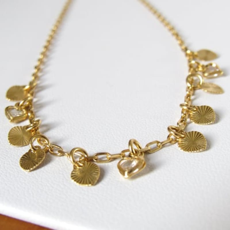 Colar Corações Cravejados com Zircônia banhada a ouro 18k — TK Semijoias