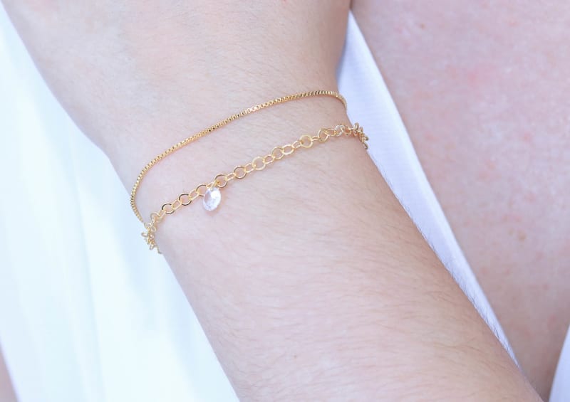 Pulseira Dupla Veneziana & Elos Chapeados banhada a ouro 18k — TK Semijoias