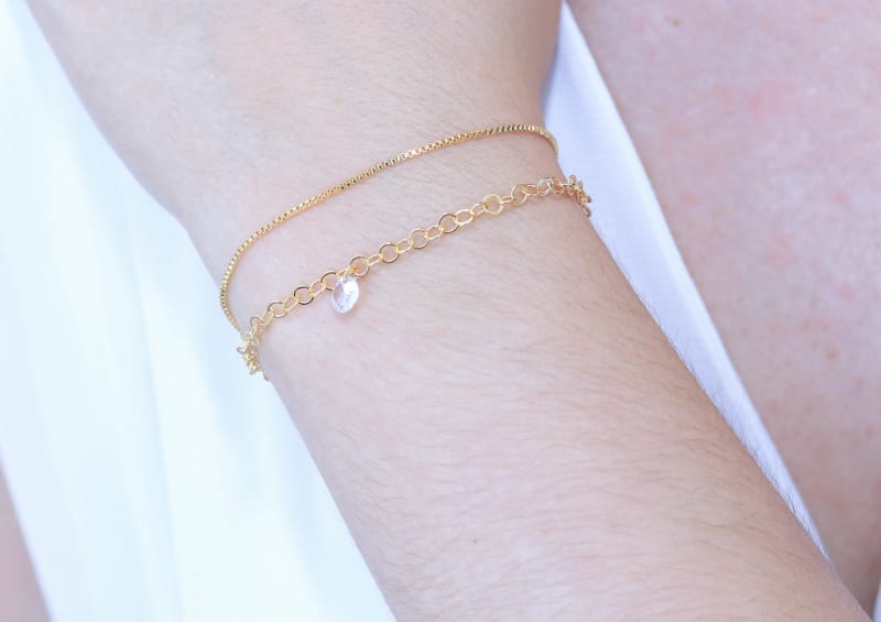 Pulseira Dupla Veneziana & Elos Chapeados banhada a ouro 18k — TK Semijoias