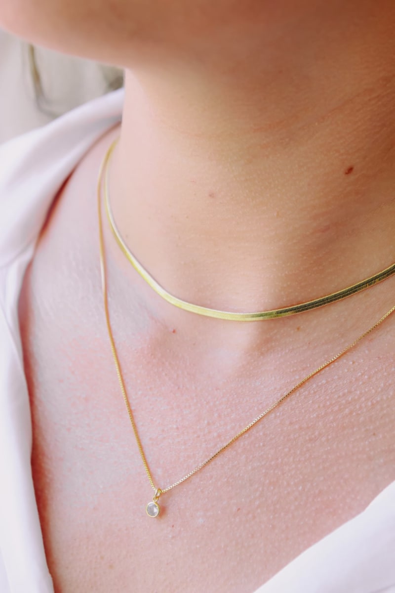 Colar Duo Snake Choker e Pingente Zircônia banhada a ouro 18k — TK Semijoias