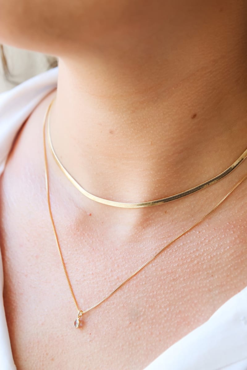 Colar Duo Snake Choker e Pingente Zircônia banhada a ouro 18k — TK Semijoias