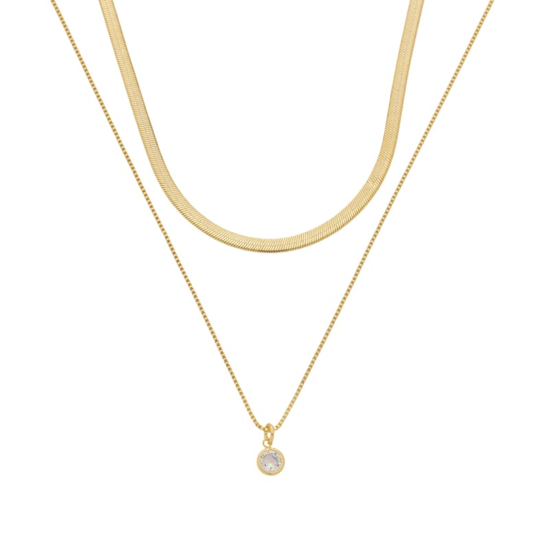 Colar Duo Snake Choker e Pingente Zircônia banhada a ouro 18k — TK Semijoias