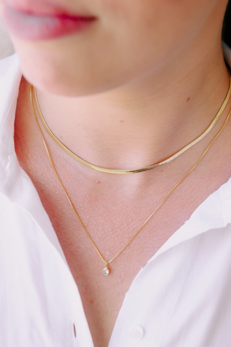 Colar Duo Snake Choker e Pingente Zircônia banhada a ouro 18k — TK Semijoias