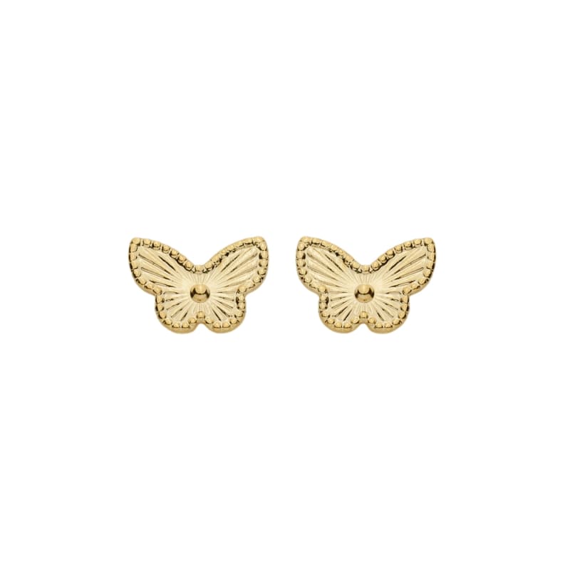 Brinco Pressão Borboleta Dourada Mini banhada a ouro 18k — TK Semijoias
