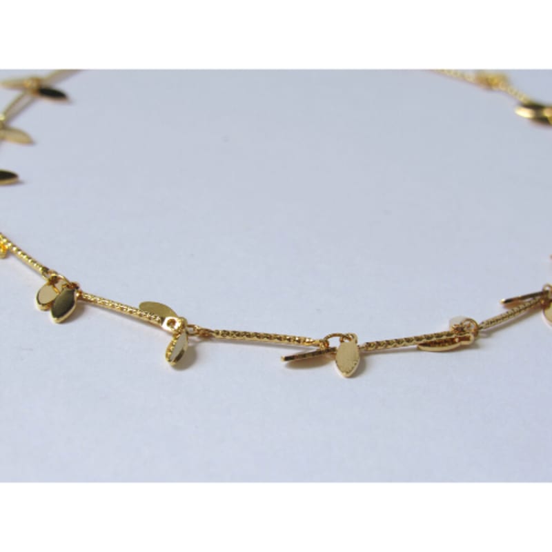 Colar Choker Palito Diamantado Duplo Navetes banhada a ouro 18k — TK Semijoias