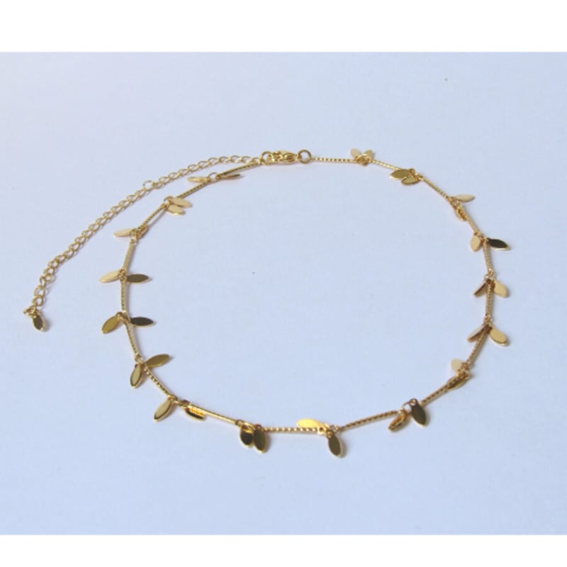 Colar Choker Palito Diamantado Duplo Navetes banhada a ouro 18k — TK Semijoias