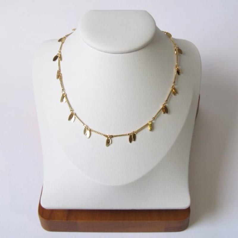 Colar Choker Palito Diamantado Duplo Navetes banhada a ouro 18k — TK Semijoias