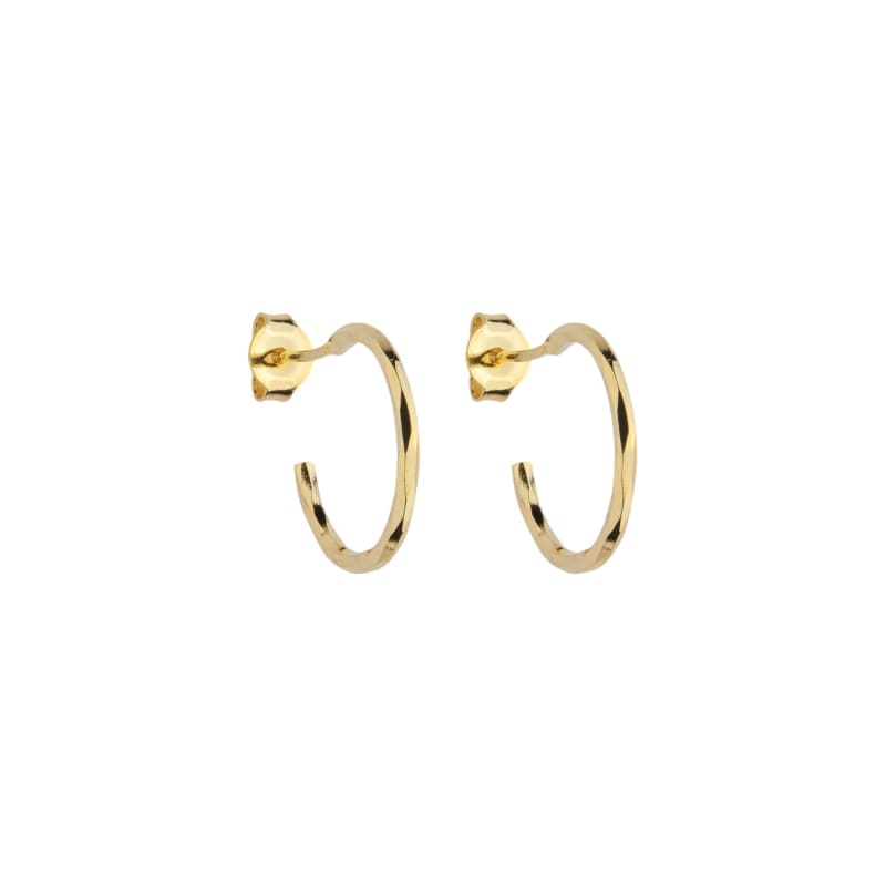 Argola Facetada Minimalista — Brilho Atemporal banhada a ouro 18k — TK Semijoias