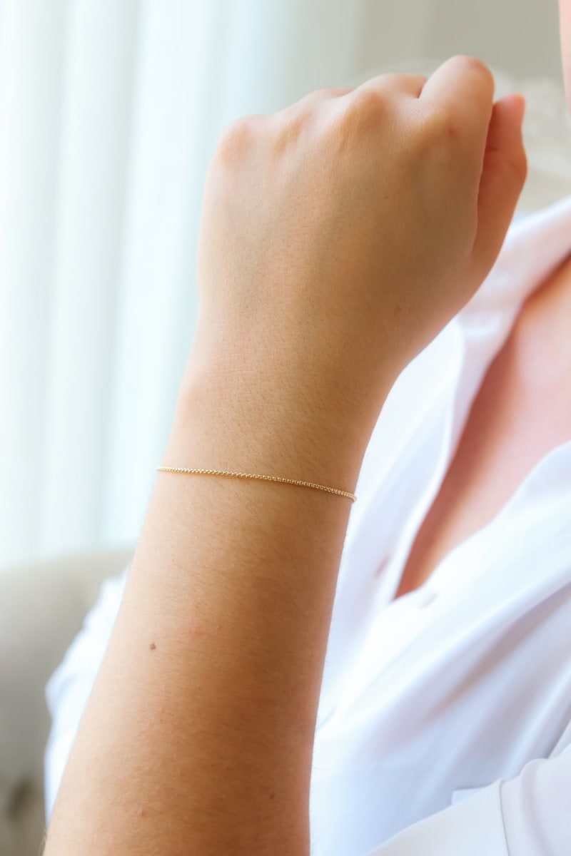 Pulseira Corrente Veneziana Ultra Fina banhada a ouro 18k — TK Semijoias