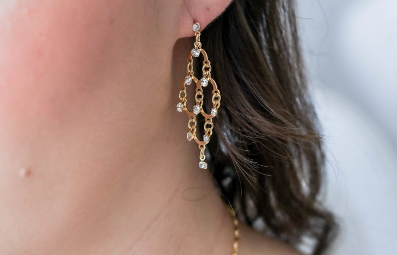 Brinco Luxe Zircônia Cristal banhada a ouro 18k — TK Semijoias