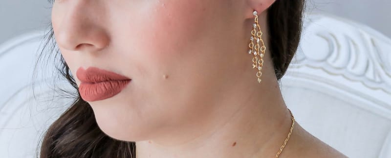 Brinco Luxe Zircônia Cristal banhada a ouro 18k — TK Semijoias