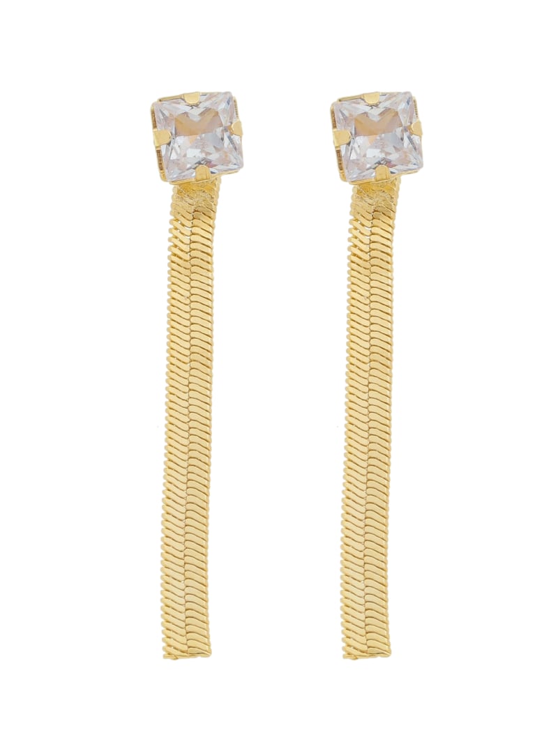 Brinco Palito Flexível Dourado banhada a ouro 18k — TK Semijoias