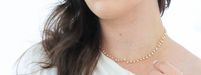 Colar Chocker Pérolas Delicadas banhada a ouro 18k — TK Semijoias