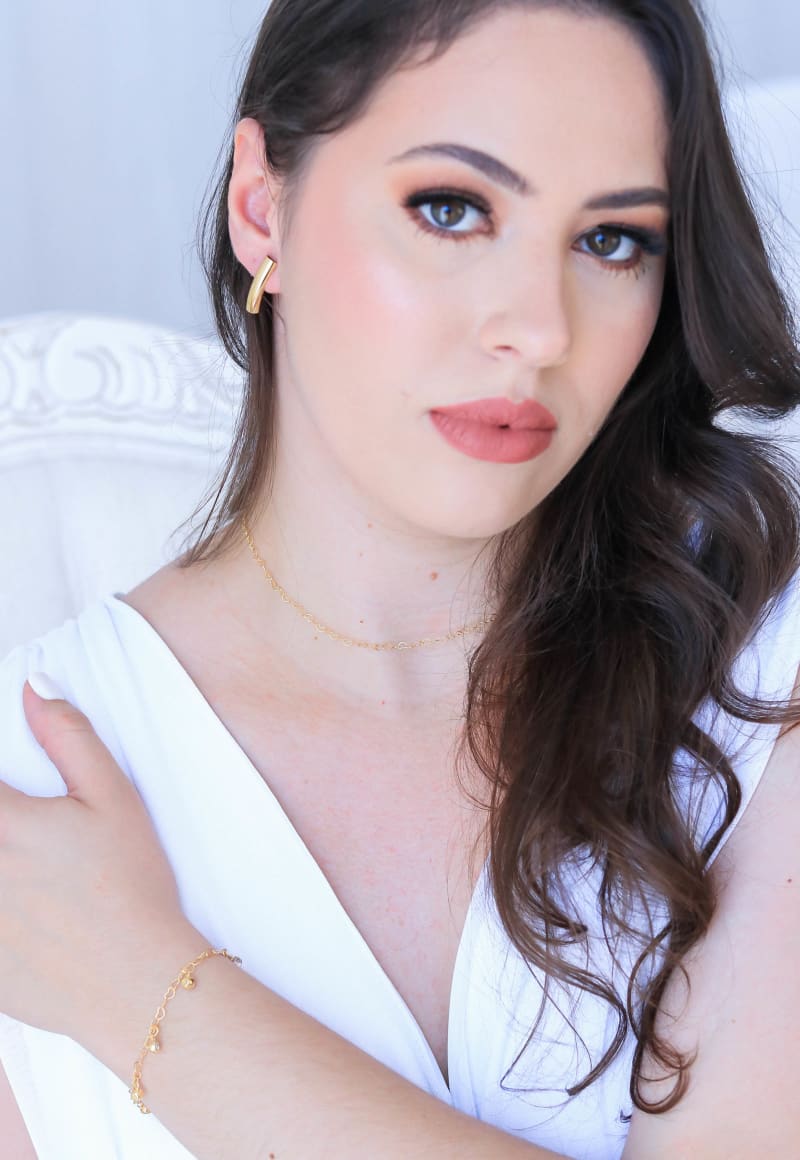 Colar Chocker Corações Encadeados 3mm banhada a ouro 18k — TK Semijoias