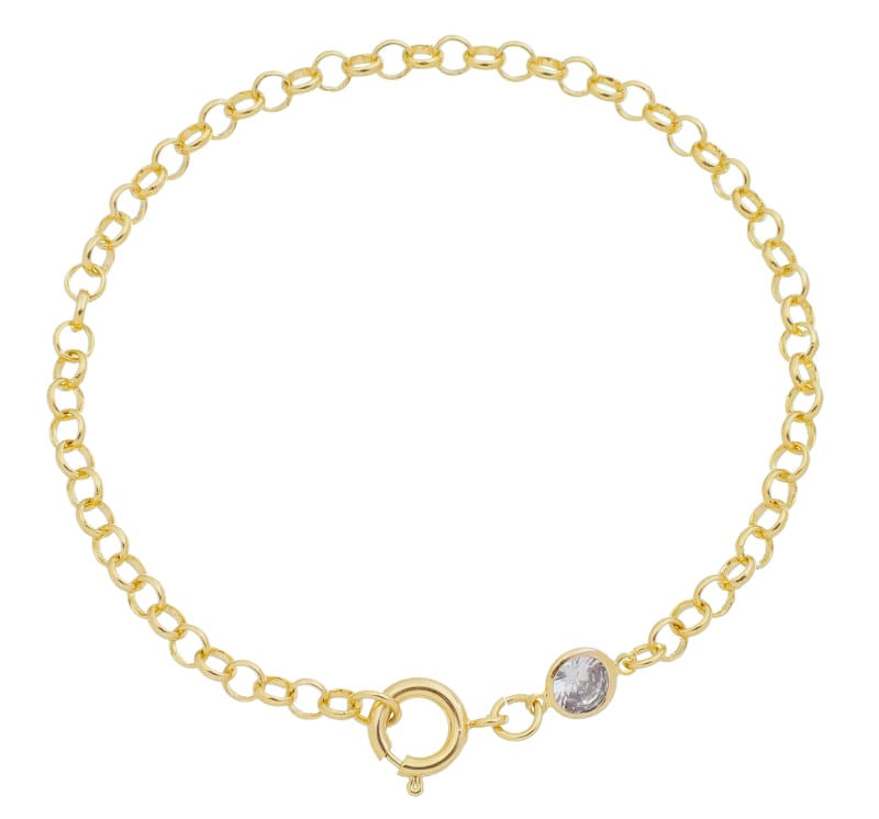 Pulseira Elo Português com Zircônia banhada a ouro 18k — TK Semijoias