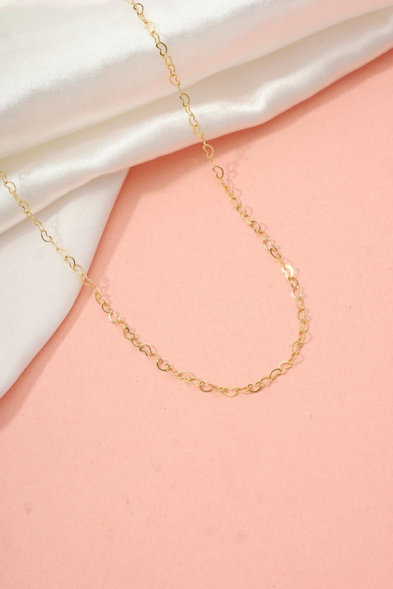 Colar Chocker Corações Encadeados 3mm banhada a ouro 18k — TK Semijoias