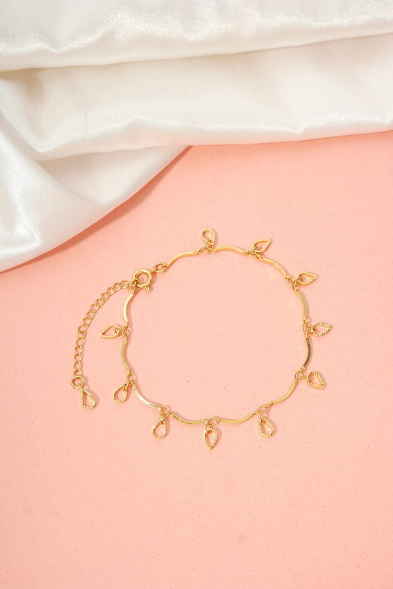 Pulseira Delicada Gotas Cintilantes banhada a ouro 18k — TK Semijoias
